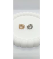 Gold Renk Çoklu Görünüm Taş ve X Detaylı Earcuff
