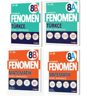 Okul 2024 8. Sınıf Lgs Türkçe + Matematik A + B Soru Bankası Seti 4 Kitap