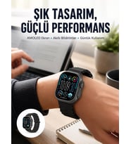Northcity AMOLED Ekran 49mm Ultra Tasarım 3 Kordonlu Akıllı Saat Yeni Nesil - Güçlü Pil & Bluetooth Arama