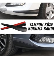 Üniversal Esnek Tampon Köşesi Koruma Bandı Tampon Köşe Koruyucu Şerit Yumuşak 2 Parça Siyah 35 cm