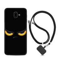Samsung J6 Plus J7 Prime J7 Pro M20 Kılıf Boyun Askılı Silikon Black Eyes 1644