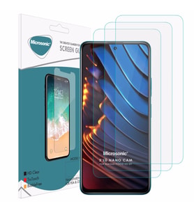 Microsonic Xiaomi Poco X3 GT Screen Protector Nano Glass Cam Ekran Koruyucu (3'lü Paket)