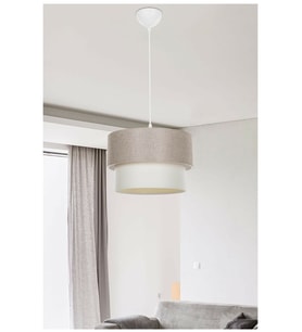 Pasta Avize Kumaş Başlık İki Katlı Bej Krem PAV31