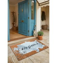 Valerine Life Kapı Önü Paspası 45x70cm Kaymaz Taban Dekoratif iç Dış Mekan Kara Kalem Gelincik