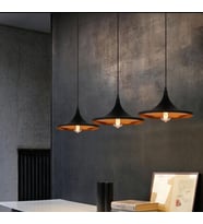 Mylights retro üçlü rustik vintage  masa üstü sarkıt avize 120 taban  (Siyah)