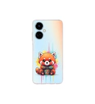 Tecno Camon 19 ile Uyumlu Splash Tilki Tasarımlı Şeffaf Silikon Kılıf