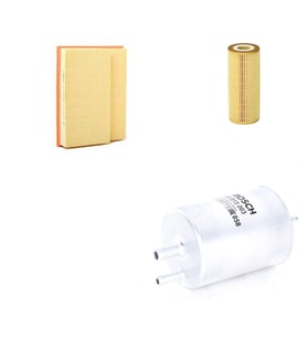 Bosch Filtre Bakım Seti Mercedes CLK 200 C208 163 Beygir 1997-2001 Benzin Hava + Yağ f. + Yakıt Filtre Bosch