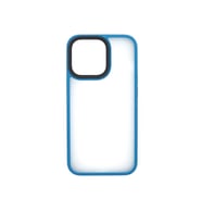 iPhone 13 Pro Kılıf Kenarları Renkli Arkası Mat Kılıf (Mavi)
