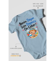Benim dayım, sizin dayınıza on çeker! Kısa Kollu Bebek Body %100 Pamuk