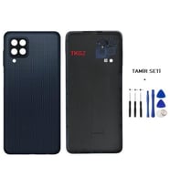 Samsung Galaxy M22 - SM-M225 FULL Kasa Arka Kapak Takım SİYAH - TAMİR SETİ