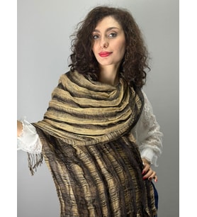 TASARIM YUMUŞAK ÇİZGİLİ KADIN FULAR ŞAL 180X65 CM