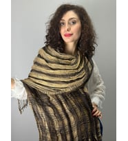TASARIM YUMUŞAK ÇİZGİLİ KADIN FULAR ŞAL 180X65 CM