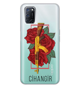 Oppo Keleş Gül Tasarımlı Şeffaf Telefon Kılıfı