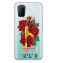 Oppo Keleş Gül Tasarımlı Şeffaf Telefon Kılıfı