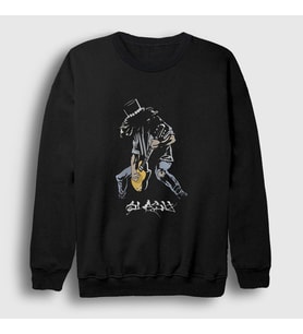 Presmono Unisex Siyah Solo Guns N' Roses Slash Sweatshirt 40265tt