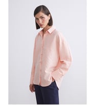 LCW Vision Pembe Çizgili Oversize Modal Karışımlı Kadın Gömlek