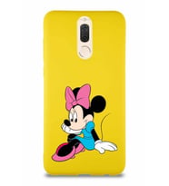 Huawei Mate 10 Lite Soft Premier Kapak Minnie Mouse-E Tasarımlı Silikon Kılıf - Sarı (Şeffaf)