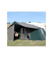 Zey Camping 3 + 1 Mutfaklı Kamp Çadırı Orman Barınak Depo Şantiye 8-10 Kişilk Çadırlar (Koyu Yeşil - Beyaz)