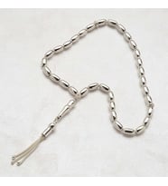 Düz Oval Gümüş Tesbih 5mm