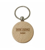 Kişiye Özel Yuvarlak Ahşap Anahtarlık – Takım Logosu ve İsim Yazılı Lazer Gravür Anahtarlık – Taraftara Özel Tasarım Hediye
