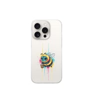 iPhone 15 Pro ile uyumlu Splash arı tasarımlı şeffaf silikon kılıf