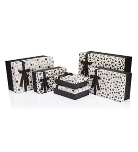 GIPTA BLACK WHITE GOLD DİKDÖRTGEN HEDİYE KUTUSU BX6856 A 120x180x70mm - TEKLİ