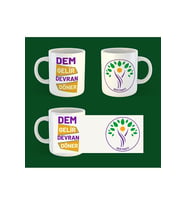 DEM Parti Tasarımlı Porselen Kupa Bardak - DEM Gelir Devran Döner - DEM Parti  Kupası (Beyaz)