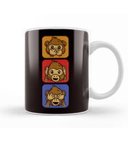 See Hear Speak No Evil Japanese Emoticon Japan Wise Monkeys Kupa Bardak Porselen