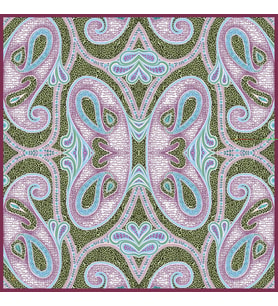 Mandala Desen İtalyan Şifon Seri Eşarp Eşarp Askısı İle Birlikte 140x140 cm Gül 