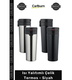 #Termos Isı Korumalı Vakumlu Sızdırmaz Paslanmaz Mat Kamp Ofis Spor Şık Çelik Termos Siyah