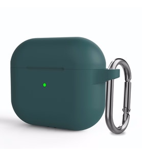 Microsonic Apple AirPods 3 Askılı Mat Silikon Kılıf Koyu Yeşil