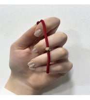 14 ayar altın dorika ipli bileklik (6 mm ) (Kırmızı)