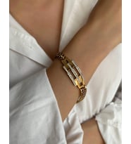 Kaburga Gold Çelik Bileklik Sns400355