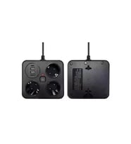 Akım Korumalı Anahtarlı Priz - 3x Priz - 2x Usb - 2x Type-c - 2 Mt Kablo Hızlı Şarj Özellikli Siyah