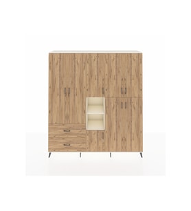 Hyperion Gardrop 12 Raflı 2 Çekmeceli Tek Askılı 220x44x243 Aytaşı-Çam/Çam