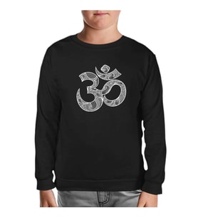 Yoga - Om Mandela Siyah Çocuk Sweatshirt