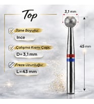 Elmas Freze başlık Top (Orta Yumuşak Kırmızı - Mavi) 0,31 mm- adet fiyatı