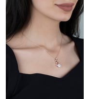 Markiz Taşlı Sedef Çiçeği Gümüş Kolye
