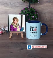 Yengeye Hediye Fotoğraflı Dekoratif Taş, Kupa Bardak Beyaz Hediye (Model 3)