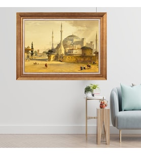 Altın Varaklı Çerçeveli Paspartulu  Tablo fty853 (Gold)
