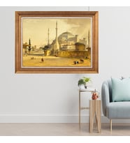 Altın Varaklı Çerçeveli Paspartulu  Tablo fty853 (Gold)