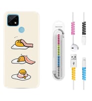 Realme C11 C21 C21Y C25Y C11 2021 Kılıf Kablo Koruma Spiral Silikon Sweety Egg 1322