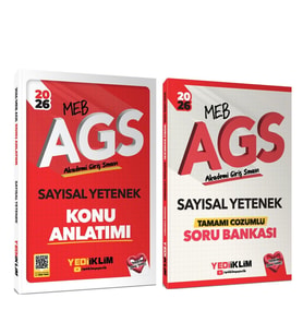 Yediiklim 2026 MEB AGS Sayısal Yetenek Konu Anlatımı ve Soru Bankası Seti 2 Kitap