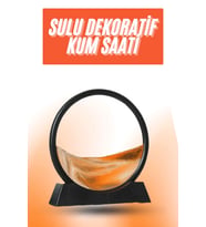 3d Led Işıklı Kum Saati Gece Lambası Hareketli Sulu Kum Saati Orta Boy