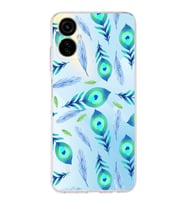 PrintiFy Tecno Camon 19 Neo ile Uyumlu 1mm Slim Fit Nazar Boncuğu 3 Baskılı Şeffaf  Kılıf