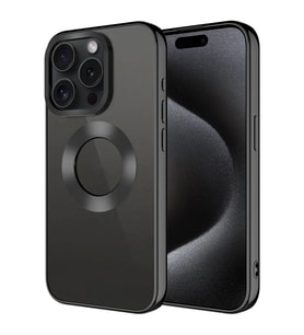 Apple iPhone 15 Pro Max Kılıf Tek Kamera Çerçeveli Logo Gösteren Zore Omega Kapak