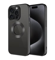 Apple iPhone 15 Pro Max Kılıf Tek Kamera Çerçeveli Logo Gösteren Zore Omega Kapak