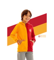 Galatasaray Orijinal Sarı Kırmızı Kapüşonlu Çocuk Sweat (Sarı-Kırmızı)