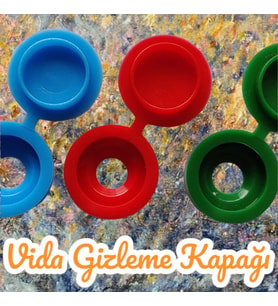 100 Adet Menteşeli Siyah Plastik Vida Kapağı, Vida Gizleme Kapağı, Vida Kapağı, Mobilya Vida Kapağı