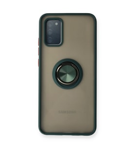 Samsung Galaxy A02s Kılıf Montreal Yüzüklü Silikon Kapak - Yeşil